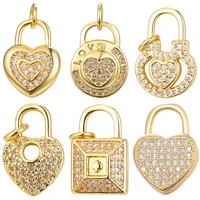 juya diy cubic zirconia love heart locket charms suopplies for handmade lovely pendant jewelry making accessories wholesale