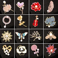 shell and pearl flower brooches for women elegant fashion pin red crystal brooch wedding jewelry high quality brooch pin