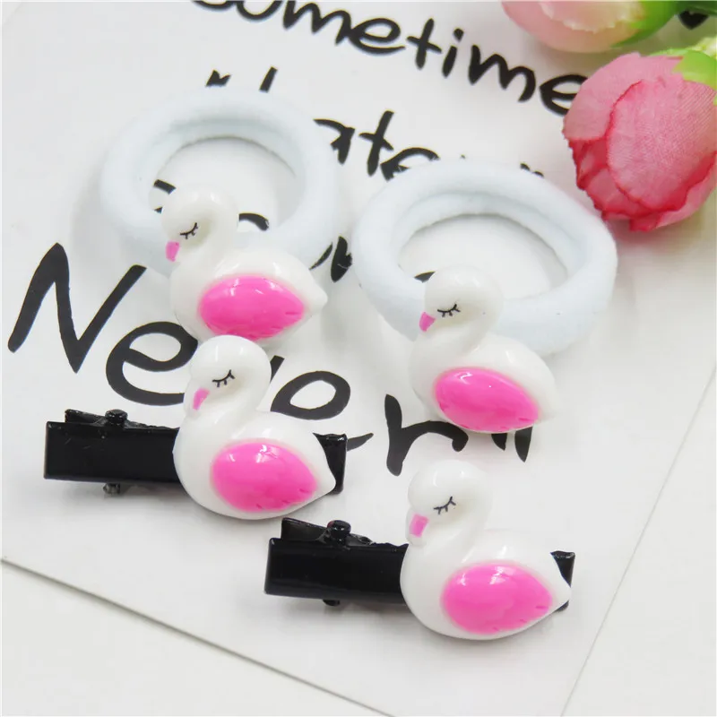 1PCS Lovely Swan Elastic Hair Bands For Girls Chinese Style Clip Headband Scrunchy Hairpin Kids Accessories Women |