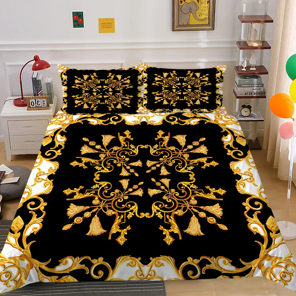 

Fashion Bedding Set 2/3pcs 20 Patterns 3D Digital Luxury Printing Duvet Cover Sets 1 Quilt Cover + 1/2 Pillowcases US/EU/AU Size