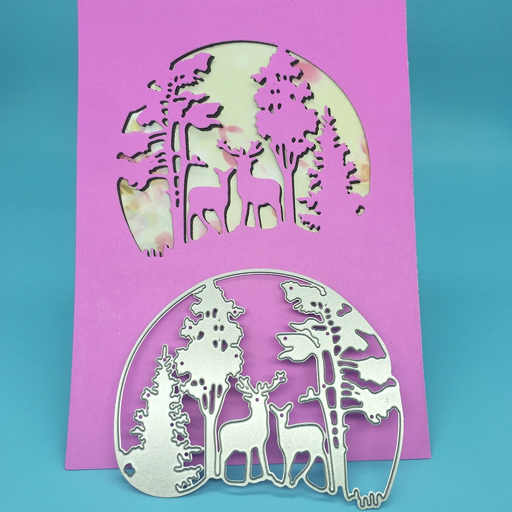 

Deer, forest, trees, landscape metal cutting dies scrapbook photo album greeting card decoration DIY handmade art