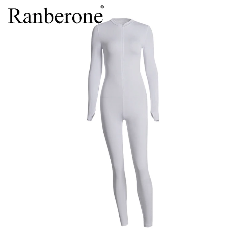 Suit Women Sport 2020 Long Sleeve Jumpsuit Bandage Corset 2 Pieces Set Autumn Winter Women Sexy Zipper Workout Clothes Romper