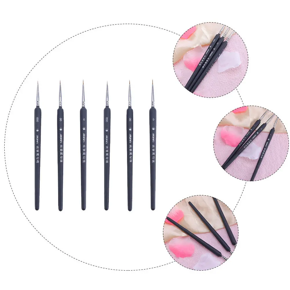 

6pcs Detail Paint Brushes Watercolor Painting Pens Oil Painting Brushes
