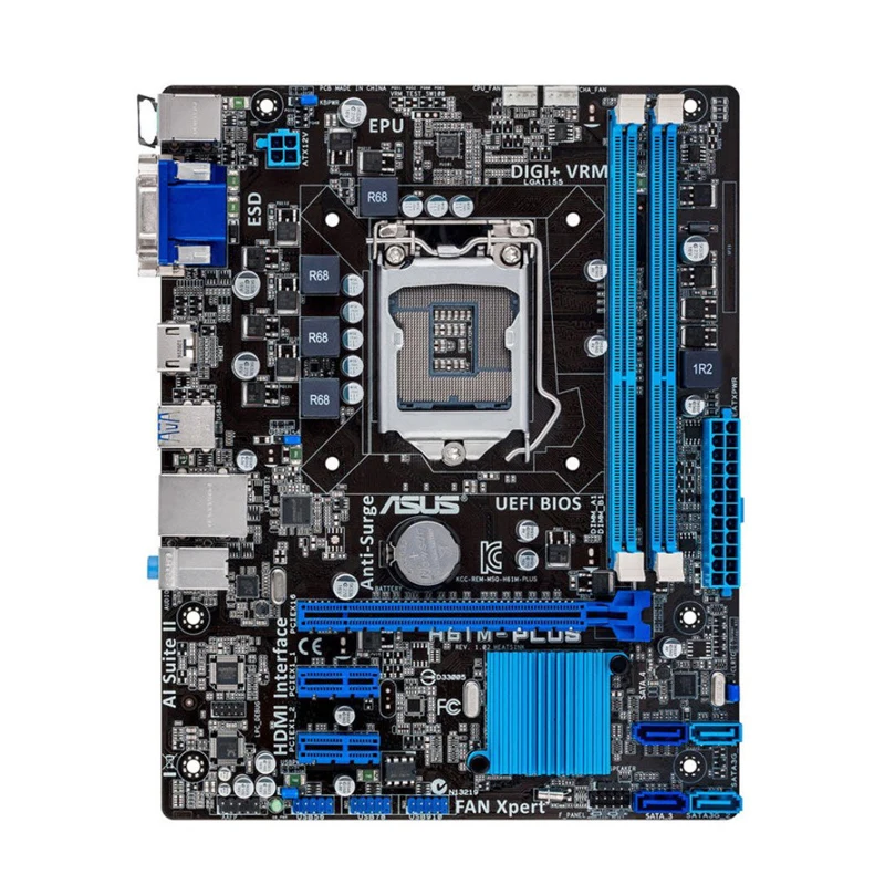 

Материнская плата ASUS H61M-PLUS LGA 1155 Intel H61 для настольного ПК DDR3 16 ГБ Core 2550K 3250 ЦП UEFI BIOS PCI-E 3,0 DVI HDMI USB3.0 uATX