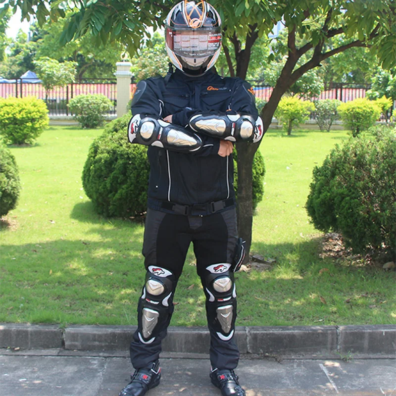 PRO байкерские Нержавеющая сталь Наколенники Защита наколенники и налокотники