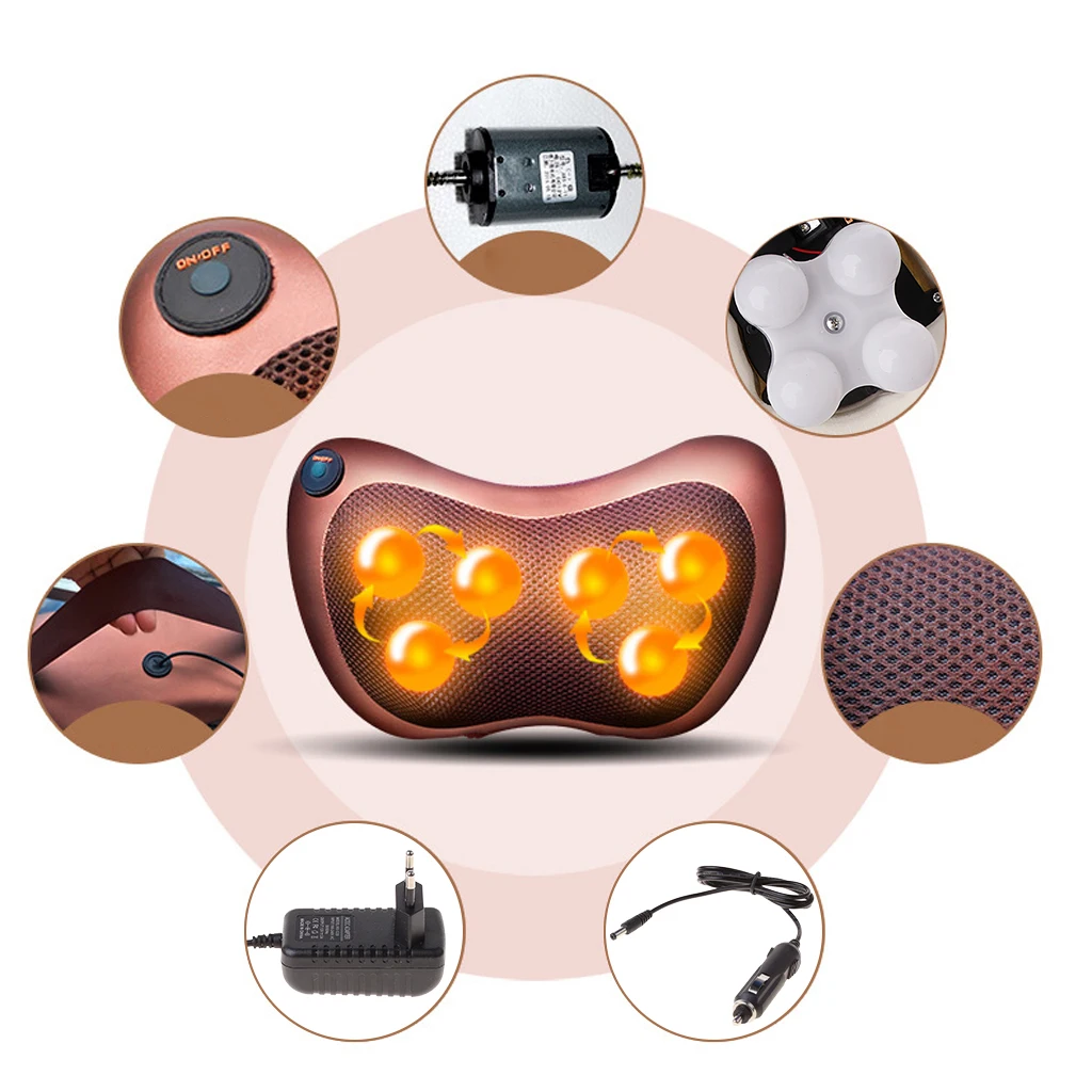 Электрическая Массажная подушка для спины поясницы и шеи шиацу с подогревом