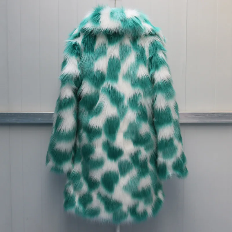 Teddy Bear Coat Rainbow Fur Plush Jacket With Led Faux Fur Coat Designs Printed Warm Slim Casual High Quality Elegant Thick