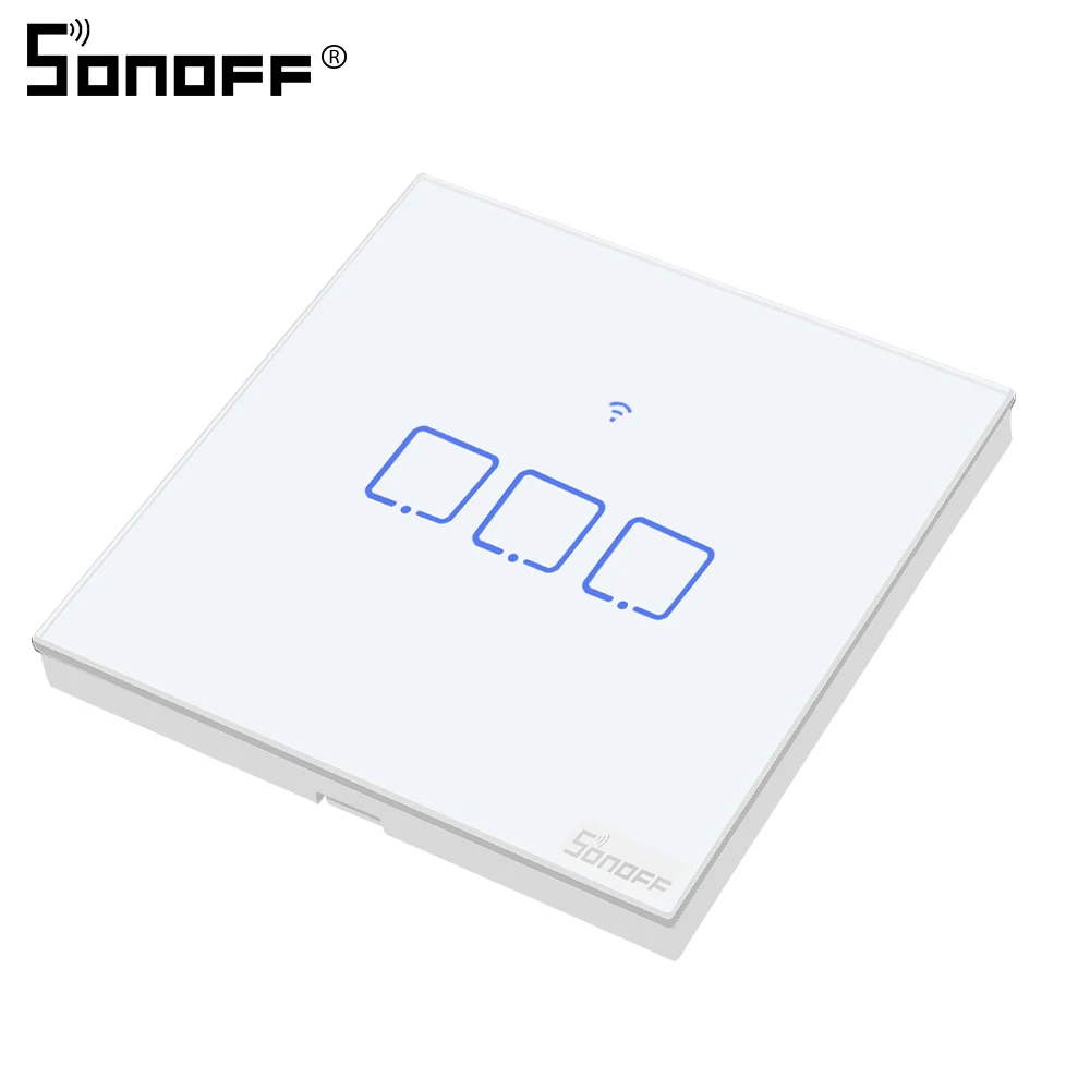 SONOFF T0 UK 3C SONOFF Tx T0 US/EU/UK 1/2/3 Wi-Fi настенный светильник переключатель Панель сенсорный экран/Голосовое управление/приложение Управление Eweilink интеллектуальная Автоматизация дома Alexa IFTTT - Комплект: SONOFF T0 UK 3C