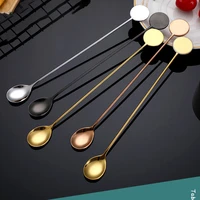 creative long handle 304 stainless steel spoon coffee tea ice cream dessert stirring spoons tableware kitchen accessories