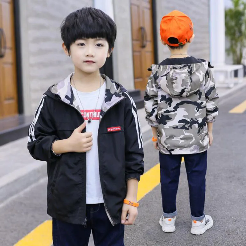 Теплая куртка для мальчиков 100 160 см Детская Длинная ветровка с капюшоном