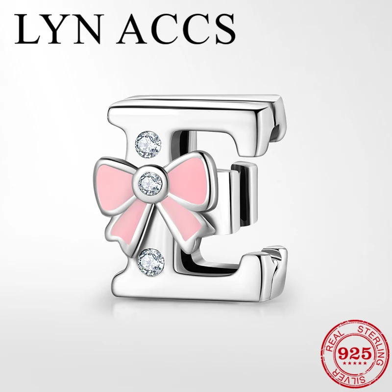 Прекрасный браслет из стерлингового серебра 925 пробы с розовым бантом и