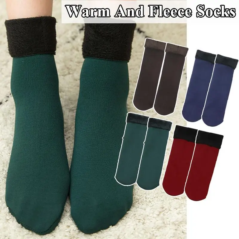 

Бесшовные мягкие бархатные плотные термоноски, женские теплые носки, зимние однотонные носки для снега, носки для сна в пол, унисекс, зима