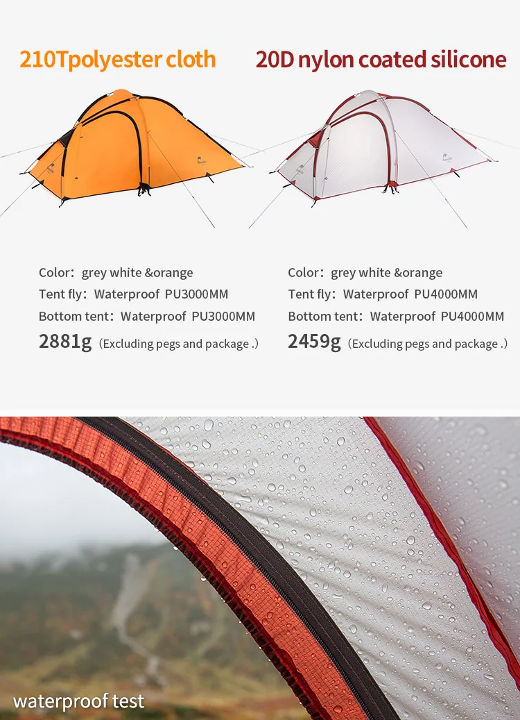 Naturehike outdoor Tent Ultralight Double Layers Aluminum Rod Camping Tent NH family tents Two rooms