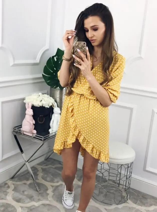 Модные летние платья Polkadot коллекция 2019 года Соблазнительные Детские праздничные