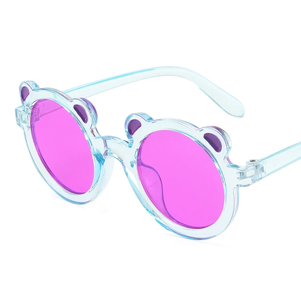 

Детские круглые солнцезащитные очки в форме медведя, Мультяшные детские милые Винтажные Солнцезащитные очки для мальчиков и девочек, класс...