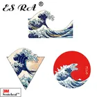 Виниловые автомобильные наклейки, водонепроницаемые японские наклейки Ukiyoe Wave для ноутбука, наклейки, наклейки, матовый кувшин, украшение для холодильника, скейтборда, багажа