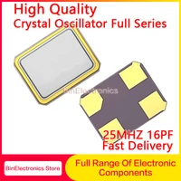 10pcs smd quartz crystal resonator passive oscillator 25m 25mhz 25 000mhz 25 000m 4pin 3225 16pf 10ppm passive resonator quartz