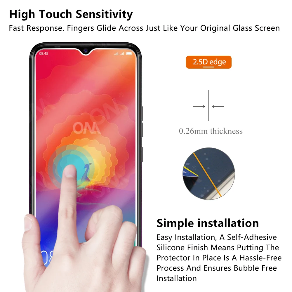 3 шт. закаленное стекло для Tecno Spark 4 Защита экрана защитная стеклянная пленка |