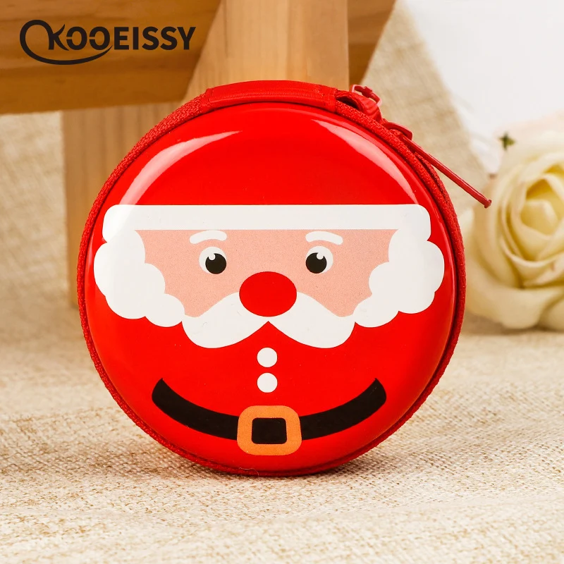 Портативная жестяная коробка для хранения в виде мультяшного Санты контейнер