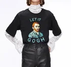 Kuakuayu HJN Летняя мода смешная Let It Gogh художественная Футболка-Винсент Ван Гог графика унисекс футболка