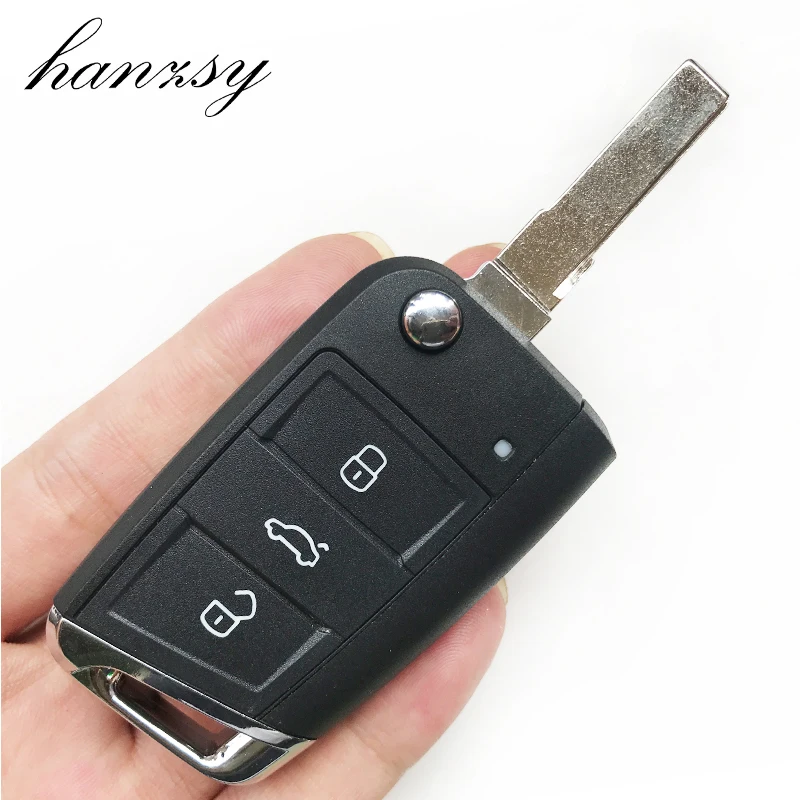 

10pcs 3 Buttons Remote Key Case For Volkswagen VW Golf 7 Mk7 Skoda Passat Beetle Bora Polo Seat Leon Octavia Flip Folding Key