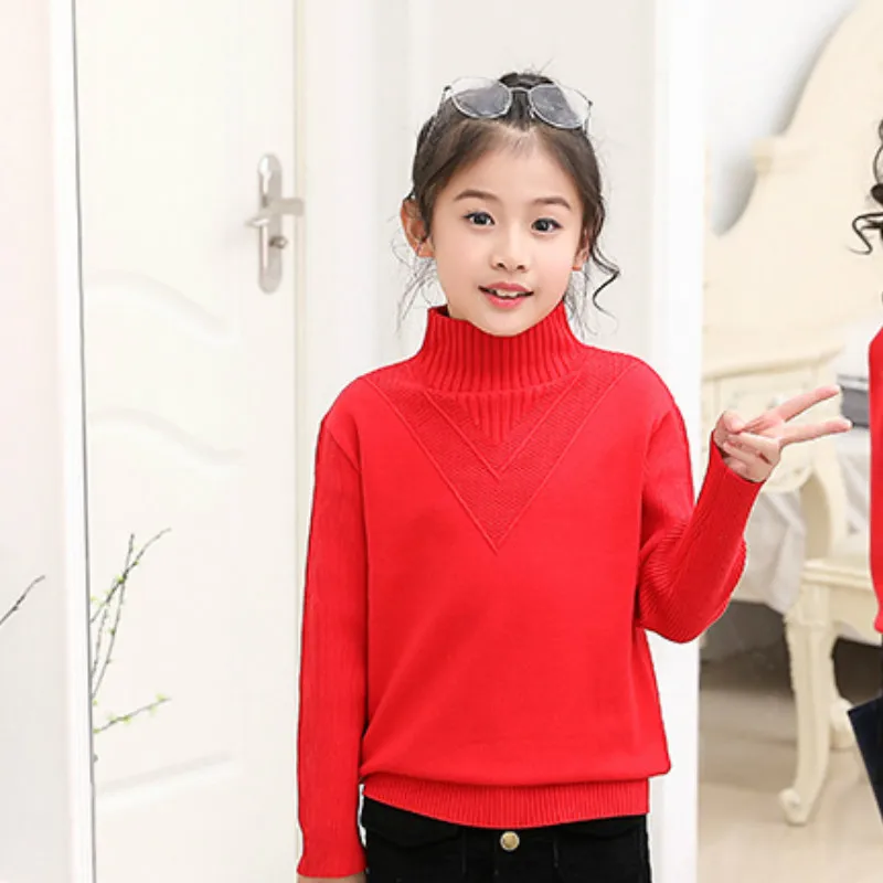 Свитер-водолазка для девочек осень-весна 2021