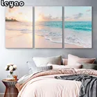 Алмазная живопись, полноразмернаякруглая романтическая пляжная Ландшафтная мозаика с бриллиантами из 3 предметов, 5D алмазная вышивка сделай сам, Триптих