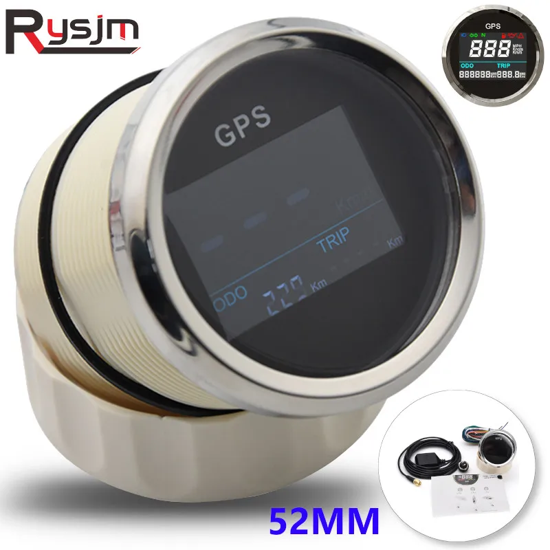 Универсальный 52 мм цифровой GPS измеритель скорости ЖК дисплей одометр пробег