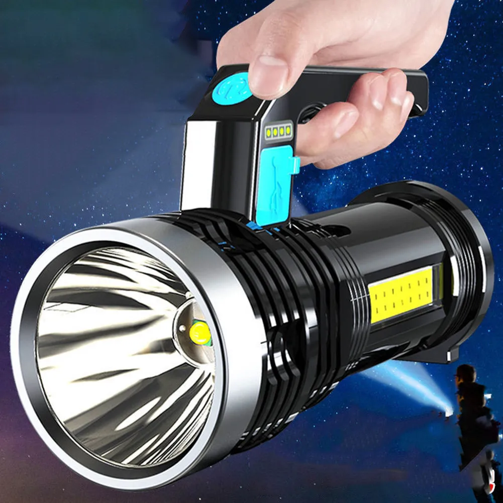 

Powerful LED Flashlight Portable LED P500 Torch USB Rechargeable Searchlight USB Charging Cable Waterproof ABS Plastic