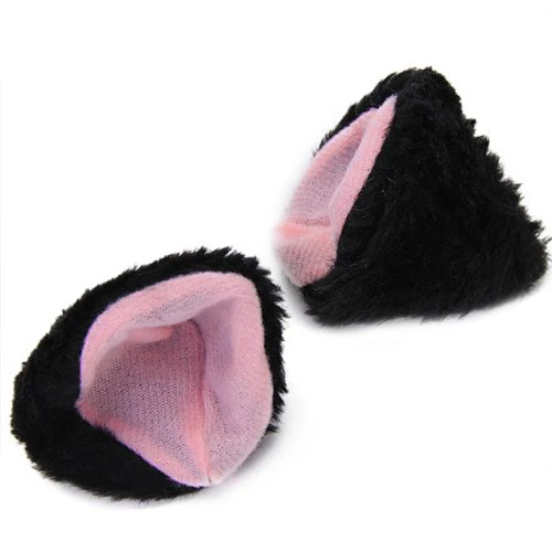 Хит продаж 2 предмета черные плюшевые перчатки с кошачьими ушками и лапами для