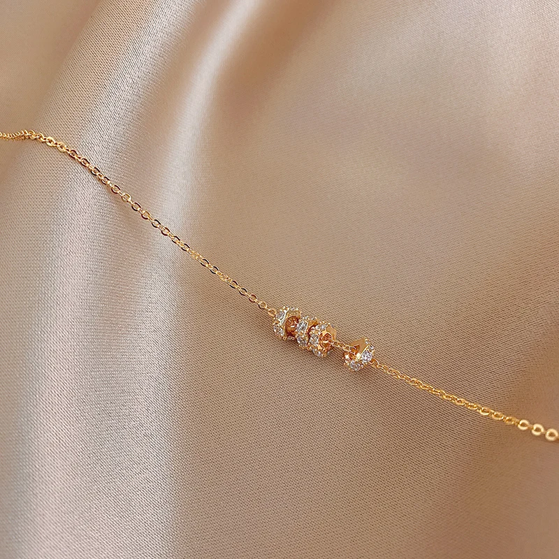 Korea Hot Selling Fashion Jewelry 14K Gold Plating Simple Round Pendant Necklace Elegant Sexy Women Clavicle | Украшения и