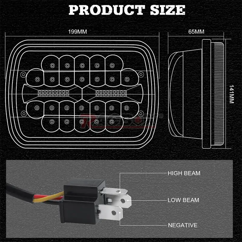 Светодиодные фары дальнего/ближнего света 5x7 7x6 дюймов для Jeep Wrangler YJ Cherokee XJ H4 Plug H6054