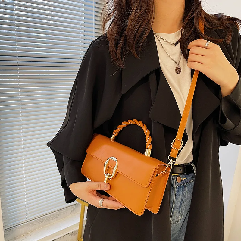 

Handbag female 2021 autumn new trend simple western style one shoulder messenger small bag female texture small square bag
