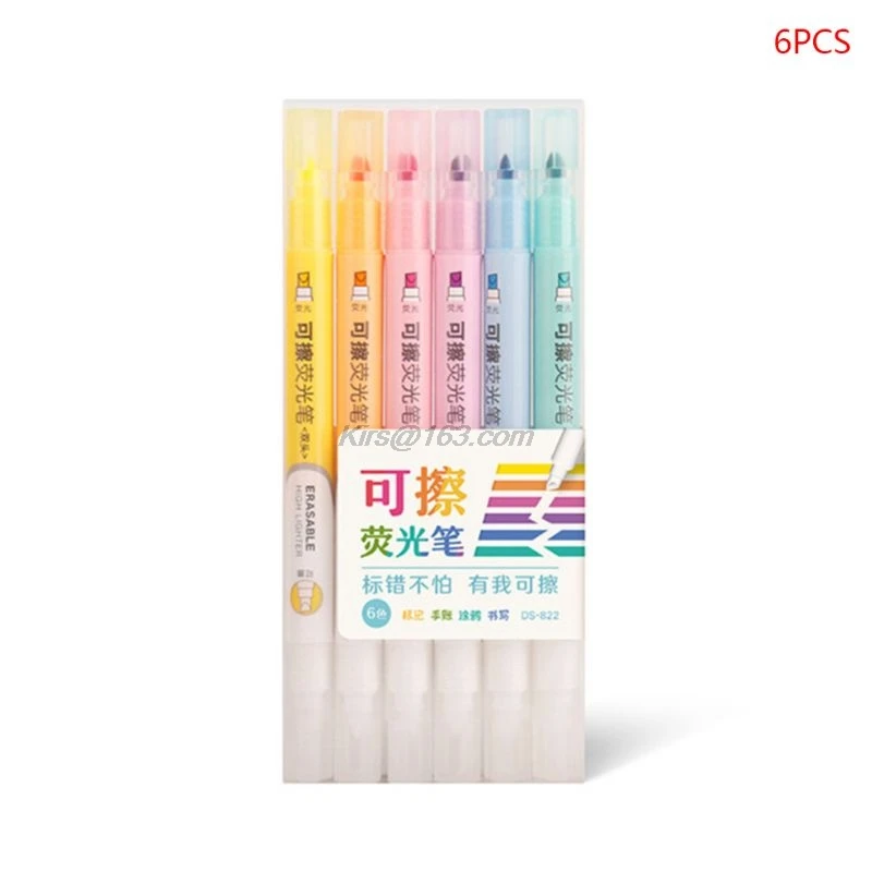 6 шт. двойная головка стираемый маркер ручка пастельный Жидкий Мел