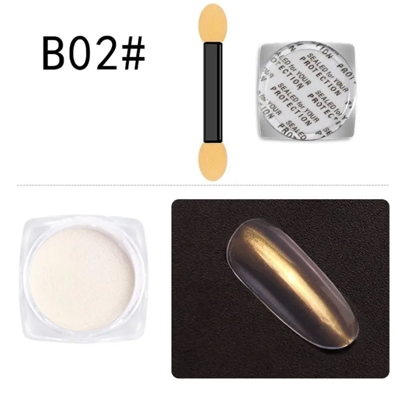 Прозрачный модный зеркальный порошок русалки 7 цветов хромированный УФ-гель для