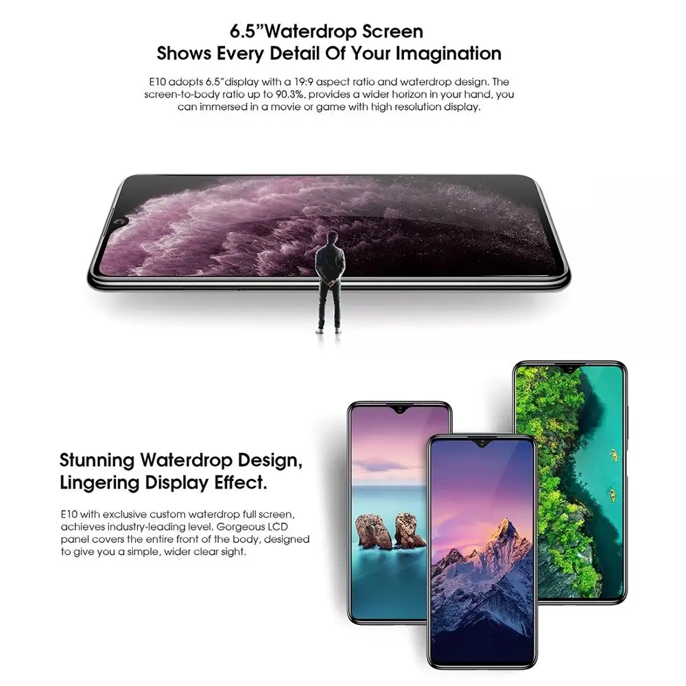 ELEPHONE E10 Mobile Phone 6.5&quot Helio P22 Octa Core Android 9.0 4GB+64GB 48MP Rear Camera 4G Smartphone 4000mAh NFC Cellphone | Мобильные