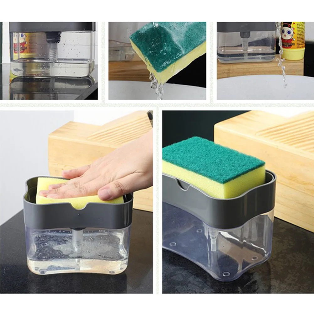 Дозатор для жидкого мыла 2 в 1 с губкой | Дом и сад