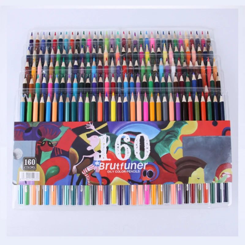 Цветной свинцово масляной карандаш 160 цветов Раскрашивание вручную кистью для