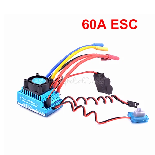 Only 60A ESC 3650 3900kv 4300kv бесщеточный двигатель/45A 60A 80A 120A бесщеточный ESC электрический регулятор скорости пыленепроницаемый для 1:10 1/10 RC автомобилей - Цвет: Only 60A ESC