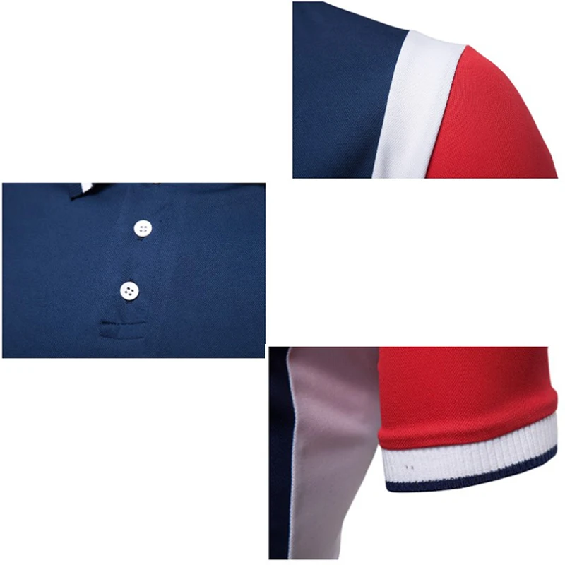 

2021 Mens NEW Summer Polo Shirt Contrast Color Business Casual Breathable Short Sleeve High Quality Fashion Men Tops