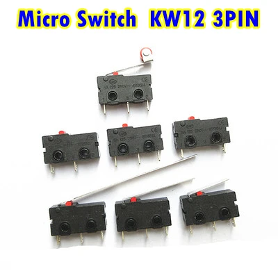 50PCS KW12 Stroke Limit Switch Contact Button KW11-3Z-2 Micro Switch Straight Handle 3PIN 5A 125V250V