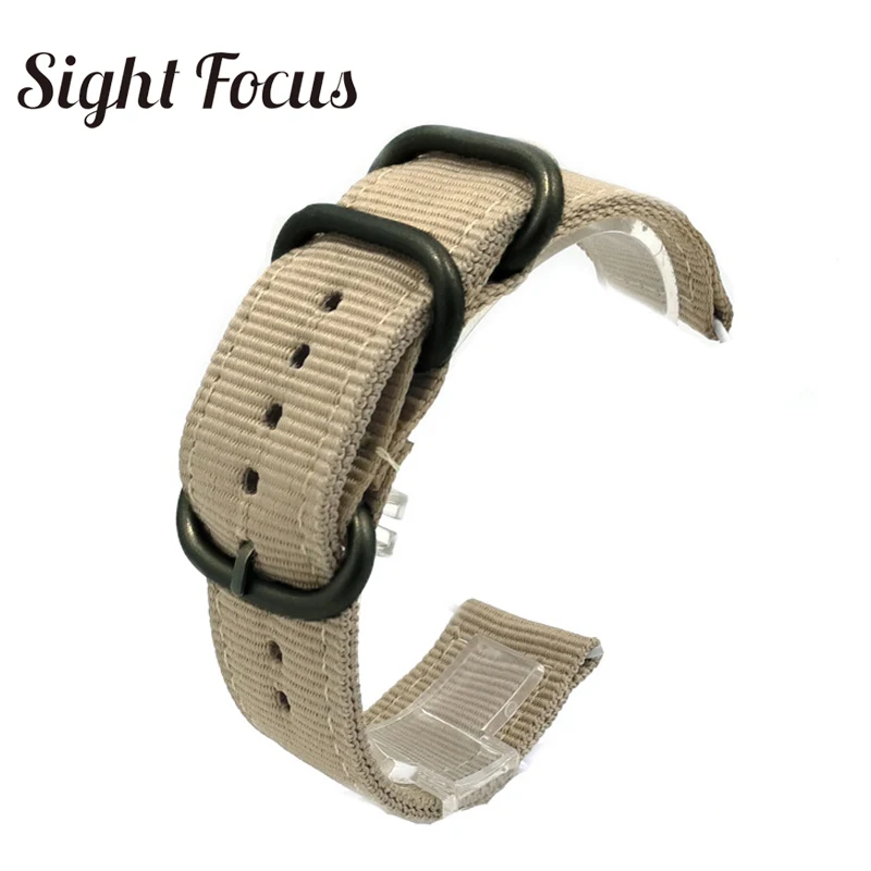 Beige black buckle Нейлоновый ремешок для часов Suunto Traverse Alpha, ремешок для часов, Черный Армейский зеленый, 18 мм, 20 мм, 22 мм, 24 мм, ремень в полоску Zulu Nato - Цвет ремешка: Beige black buckle