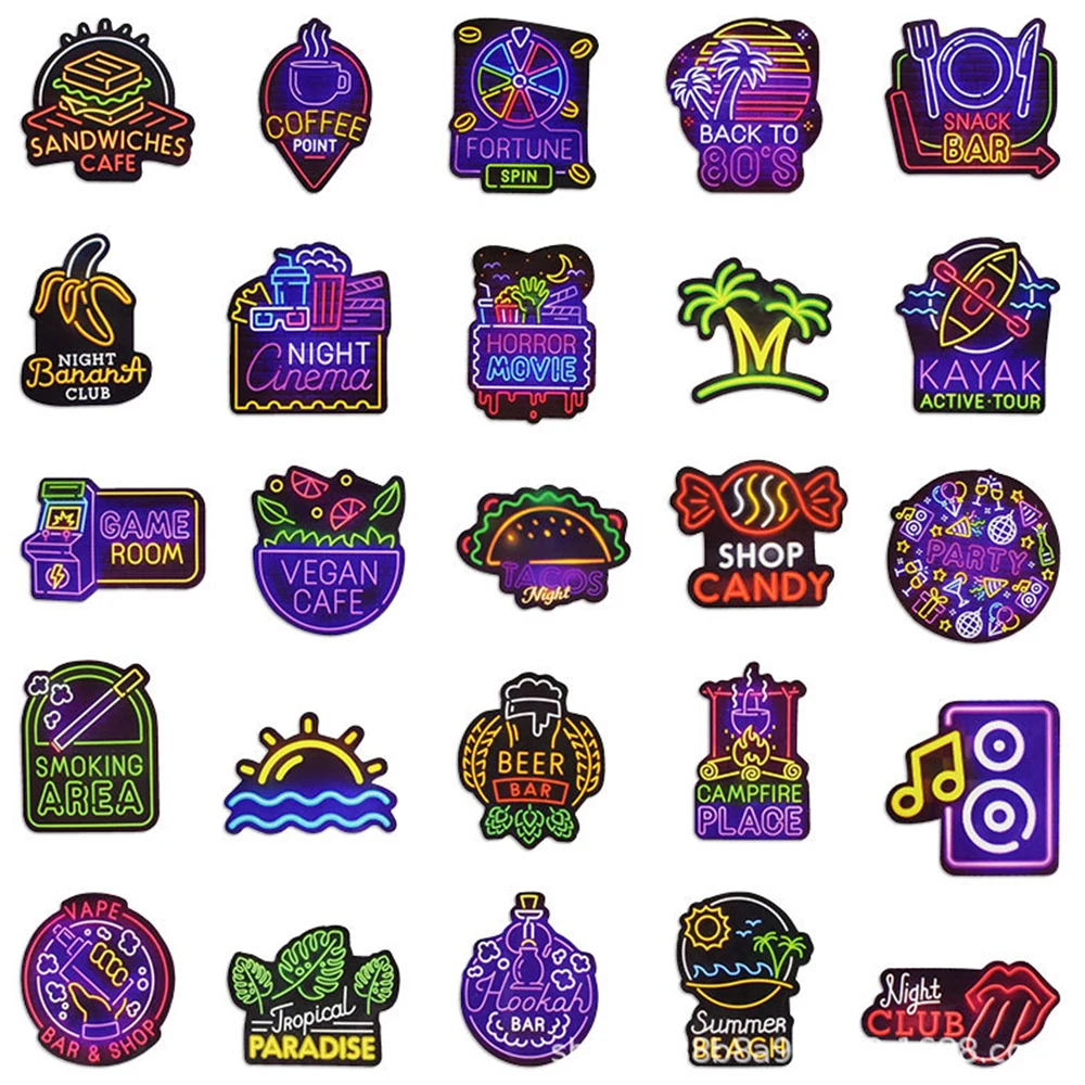 50 шт. виниловые Стикеры для ноутбука гитары скейтборда мотоцикла|Наклейки