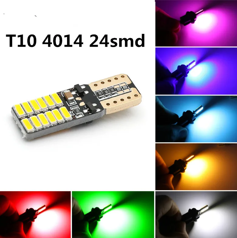 Автомобильный светодиодный индикатор декодирования постоянного тока T10 4014 24smd