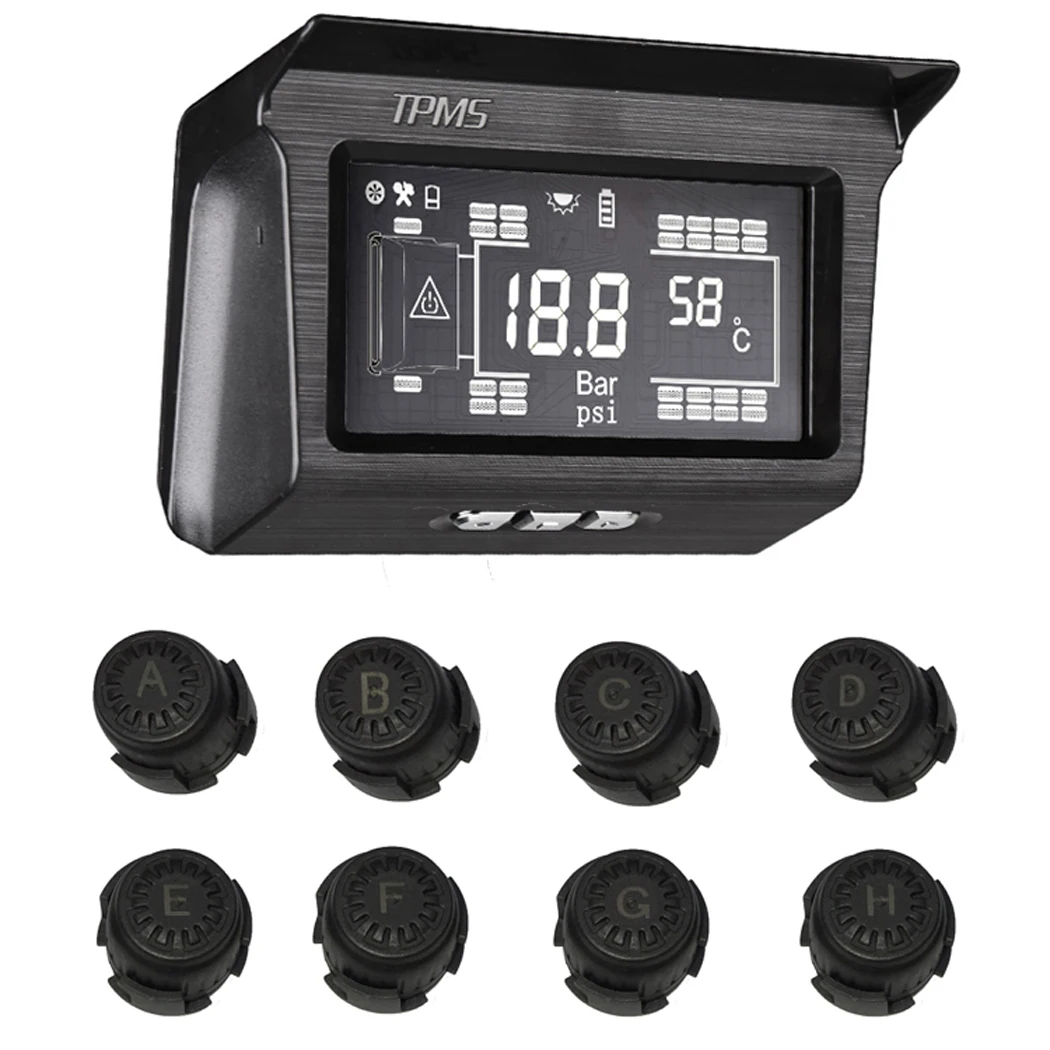 188Psi External sensor 6-8-10-12-14-16-18-26 wheels Tire Pressure Monitoring system solar power Trailer bus truck TPMS