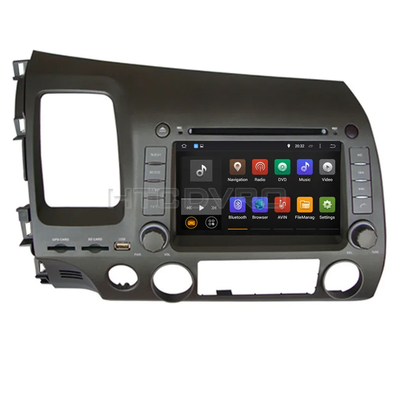 YMODVHT 7 дюймов 4G Восьмиядерный Android 9 0 1 автомобильный dvd плеер для Honda Civic left driving 2006