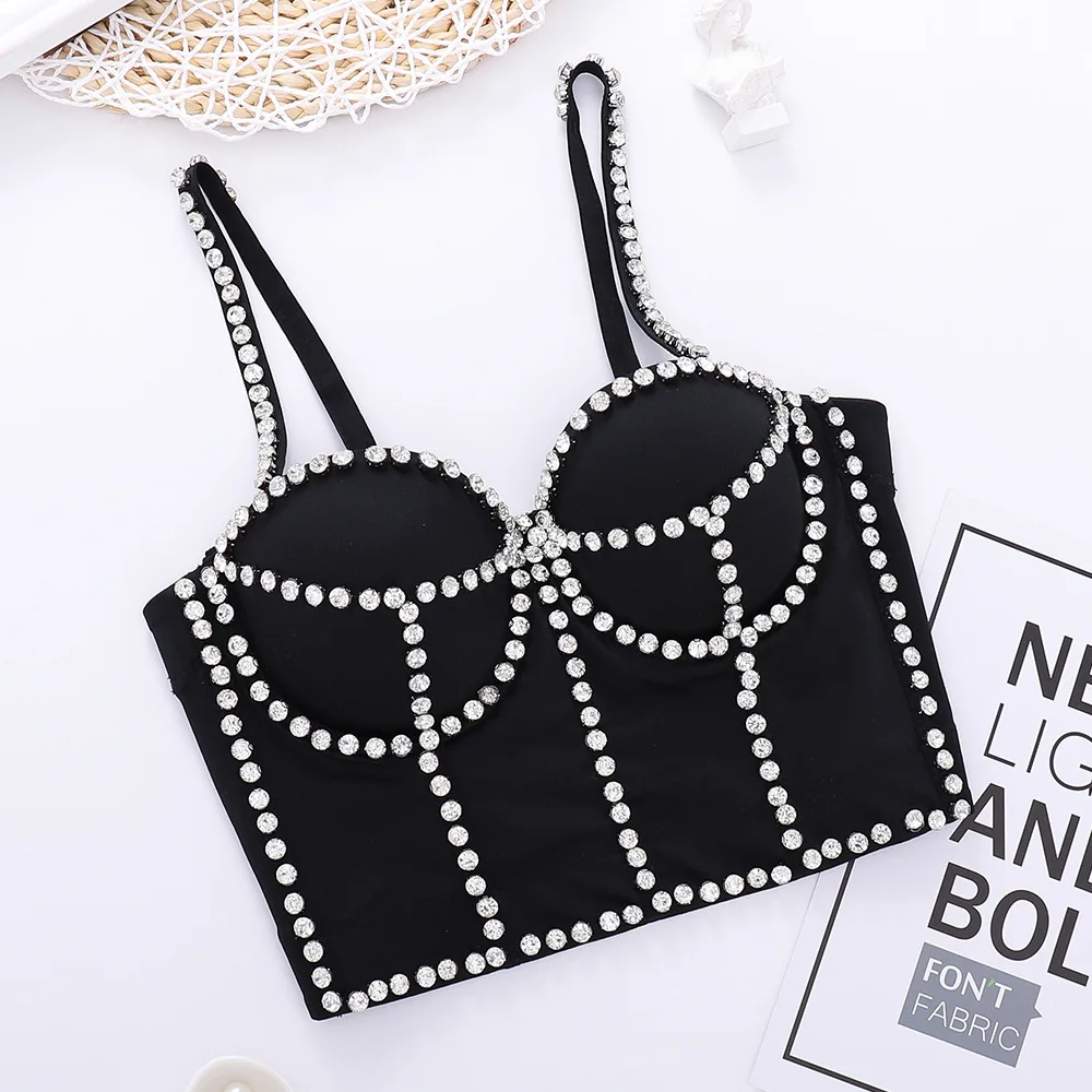 

Women's Tube Top With Personalized Nail Diamond Sling Short Top Sexy Wrapped Chest