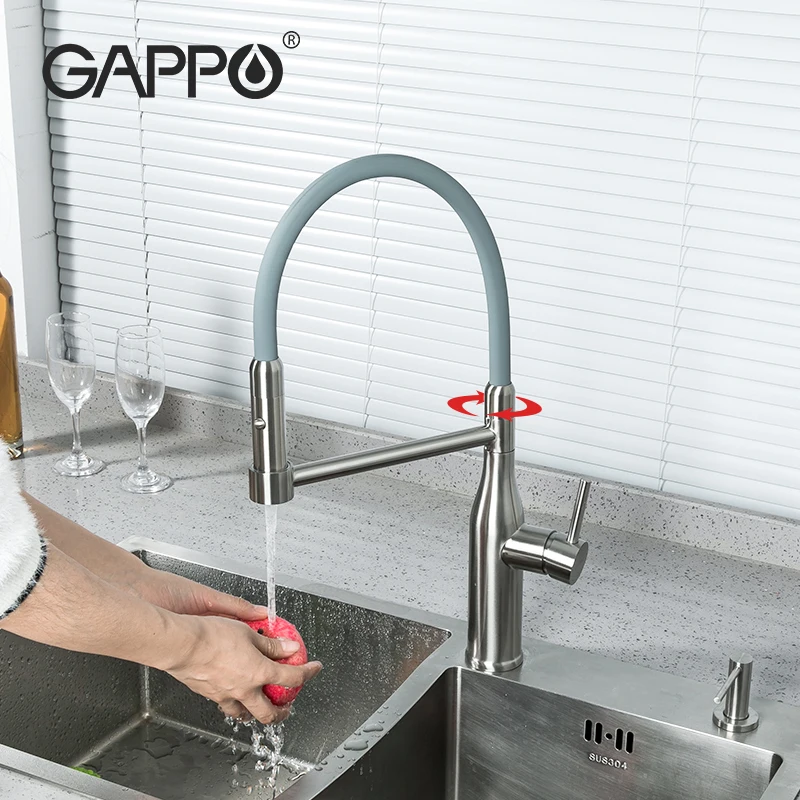 

GAPPO Kitchen Faucet Water Filter Dual Spout Filter Faucets Mixer 360 Degree Rotation Water Purification Feature Taps Torneira