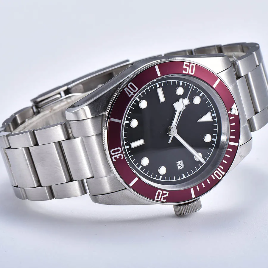 Мужские механические часы автоматические светящиеся водонепроницаемые 316L из