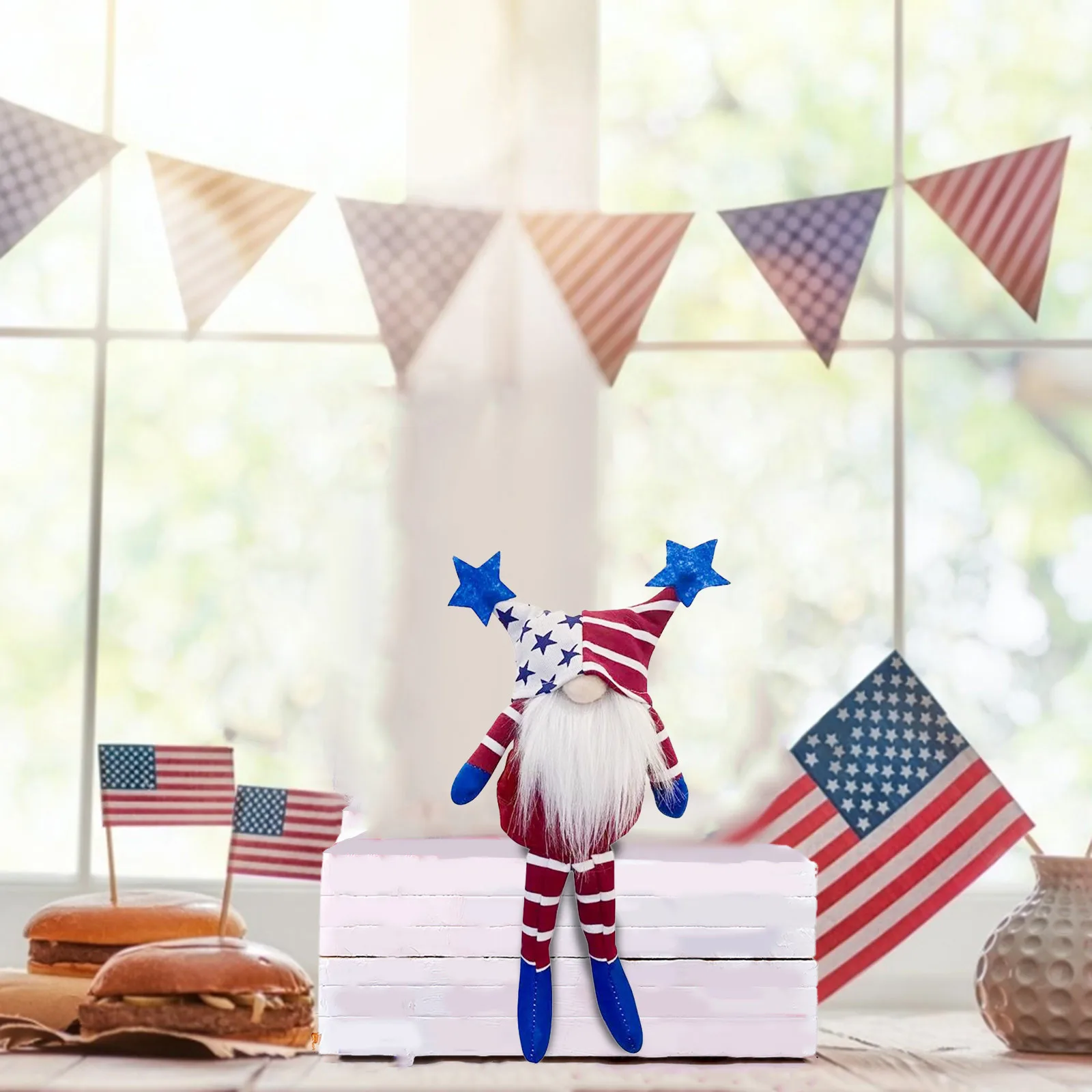 

1PCS Plush Dolls Baby Toys Patriotic Gnome Plush Election Decoration Living Room Desktop Decoration independence Day Toy
